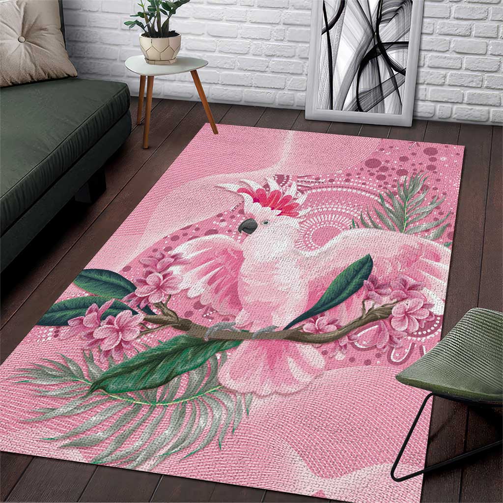 Pink Cockatoo Australia Area Rug Aussie Cacatua Leadbeateri - Aboriginal Art - Vibe Hoodie Shop