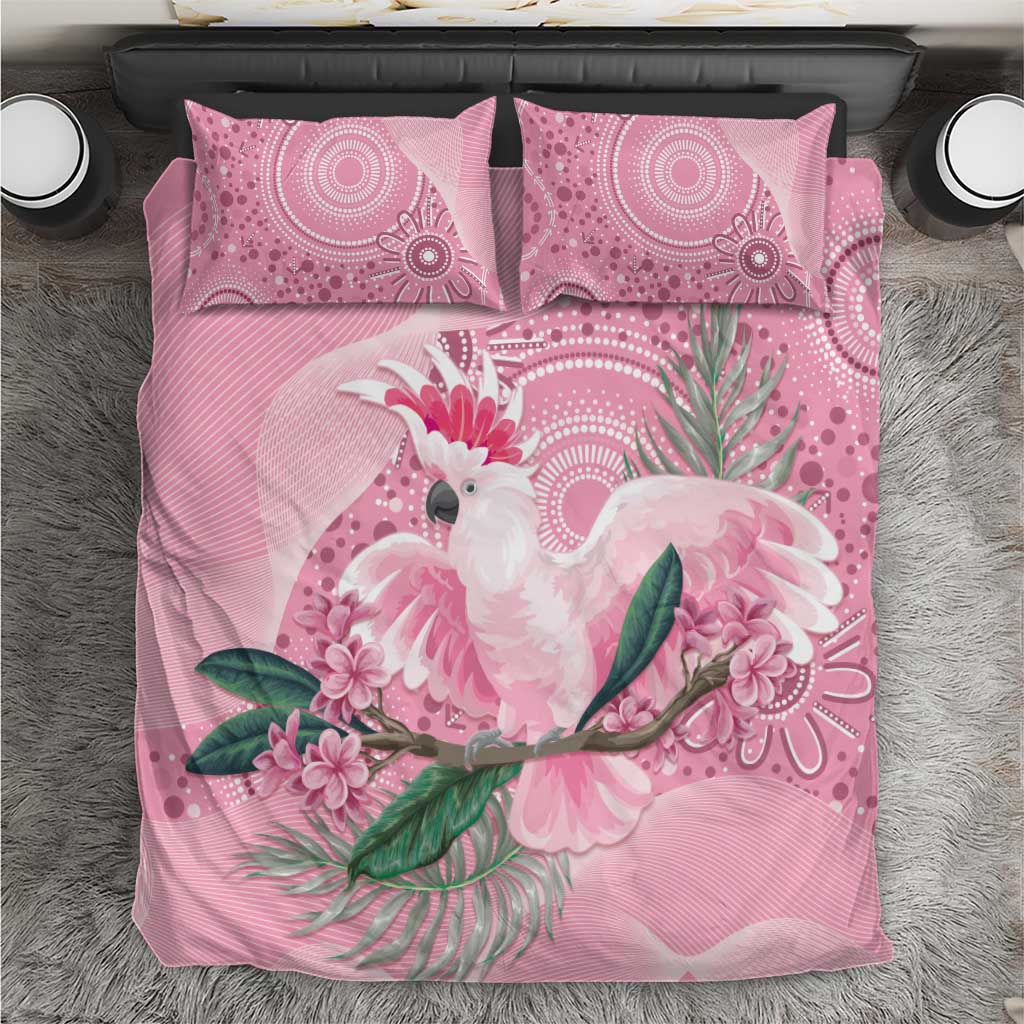 Pink Cockatoo Australia Bedding Set Aussie Cacatua Leadbeateri - Aboriginal Art - Vibe Hoodie Shop