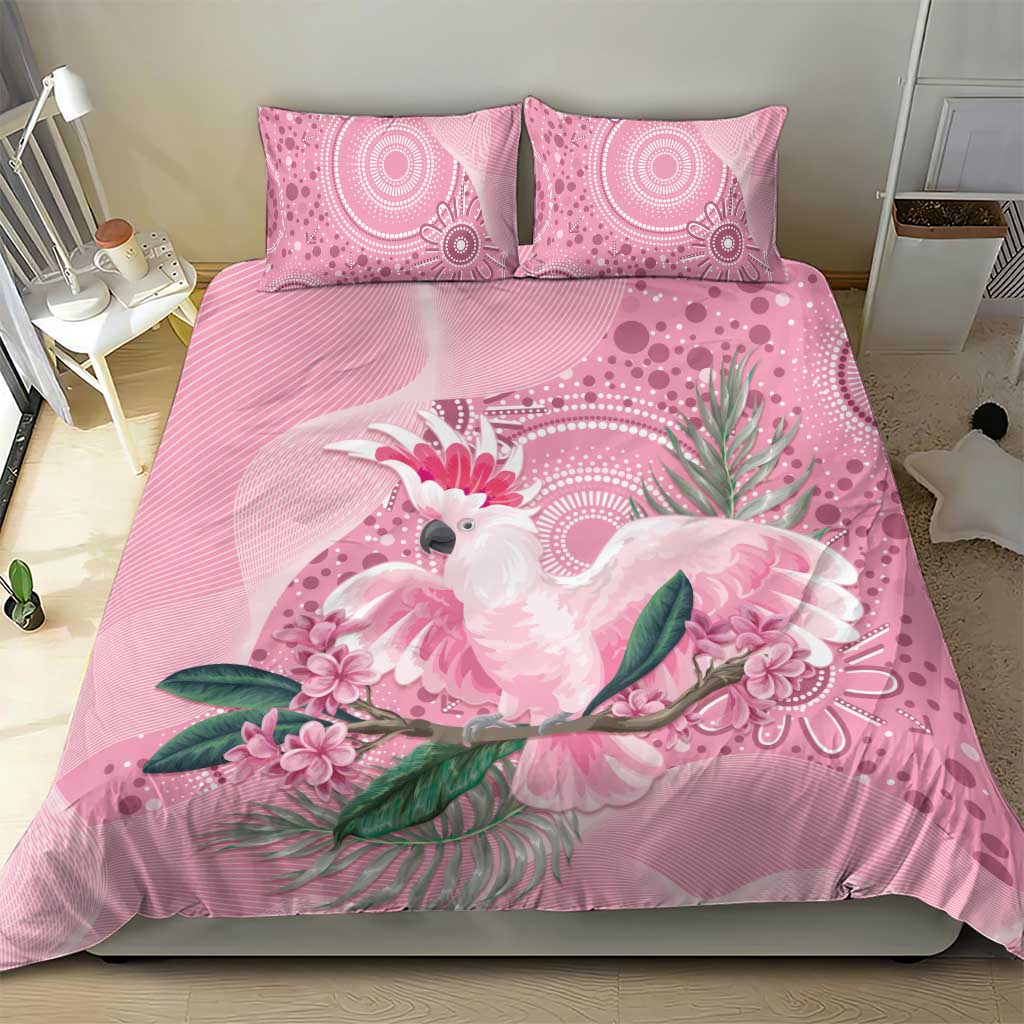 Pink Cockatoo Australia Bedding Set Aussie Cacatua Leadbeateri - Aboriginal Art - Vibe Hoodie Shop