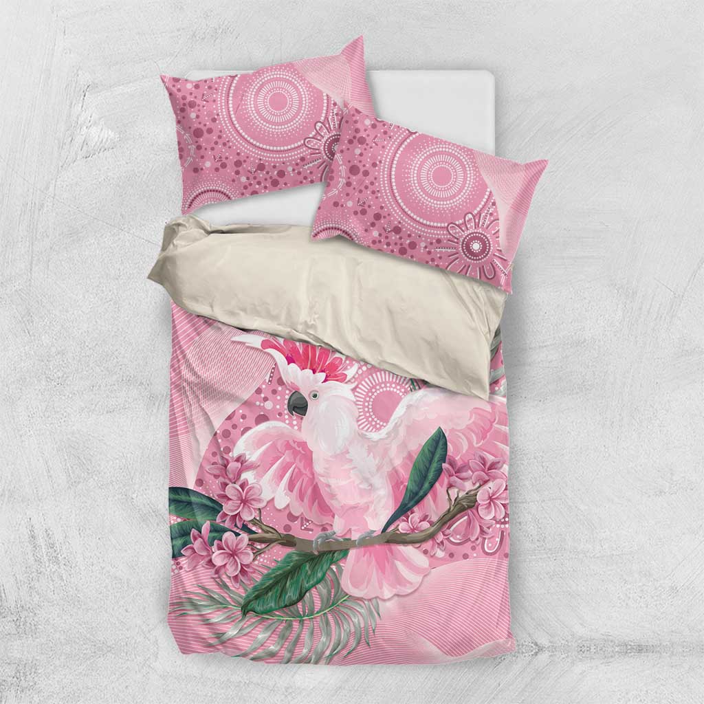 Pink Cockatoo Australia Bedding Set Aussie Cacatua Leadbeateri - Aboriginal Art - Vibe Hoodie Shop