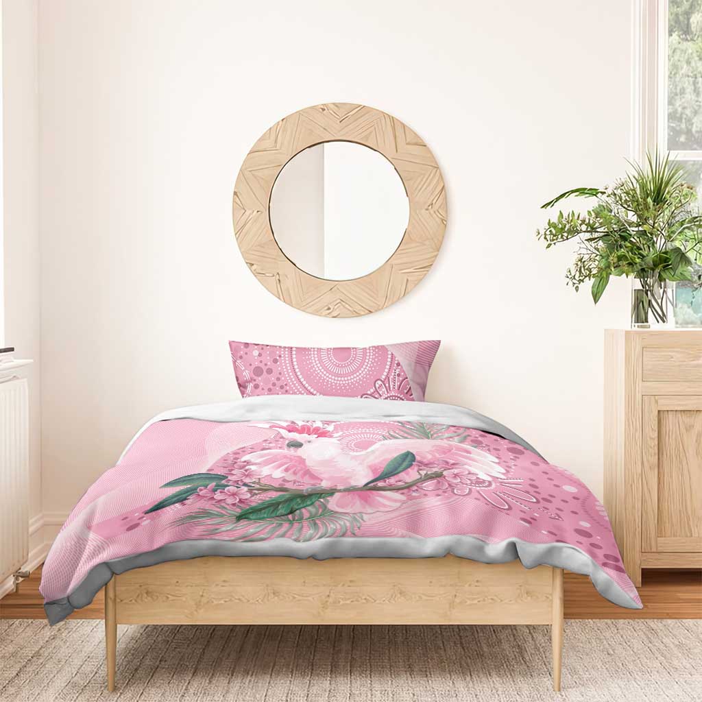 Pink Cockatoo Australia Bedding Set Aussie Cacatua Leadbeateri - Aboriginal Art - Vibe Hoodie Shop