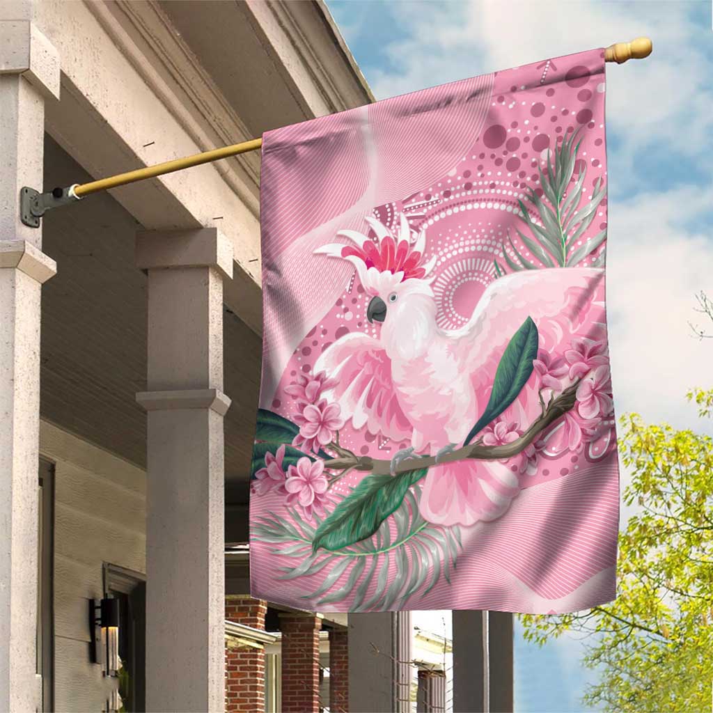 Pink Cockatoo Australia Garden Flag Aussie Cacatua Leadbeateri - Aboriginal Art - Vibe Hoodie Shop