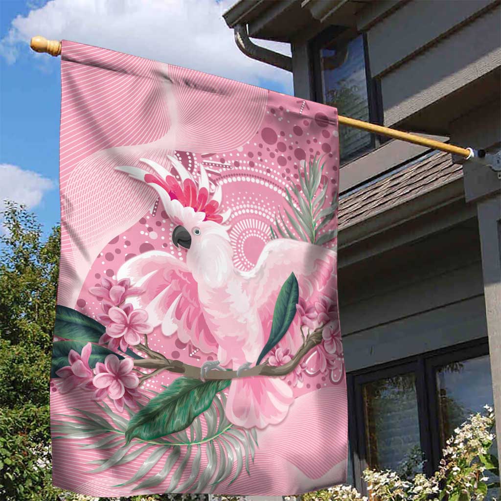 Pink Cockatoo Australia Garden Flag Aussie Cacatua Leadbeateri - Aboriginal Art - Vibe Hoodie Shop