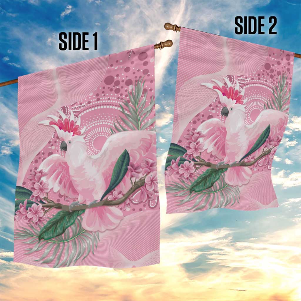 Pink Cockatoo Australia Garden Flag Aussie Cacatua Leadbeateri - Aboriginal Art - Vibe Hoodie Shop