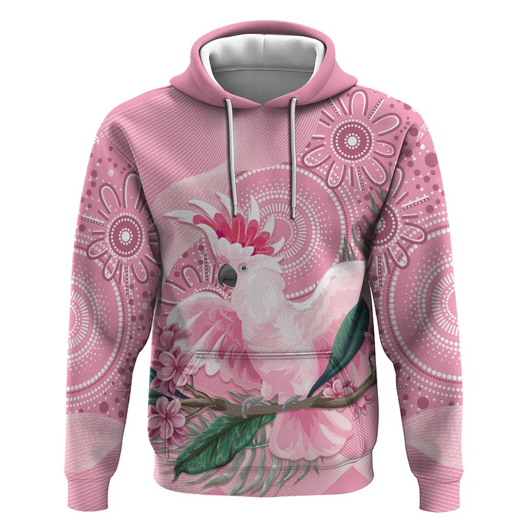 Pink Cockatoo Australia Hoodie Aussie Cacatua Leadbeateri - Aboriginal Art - Vibe Hoodie Shop