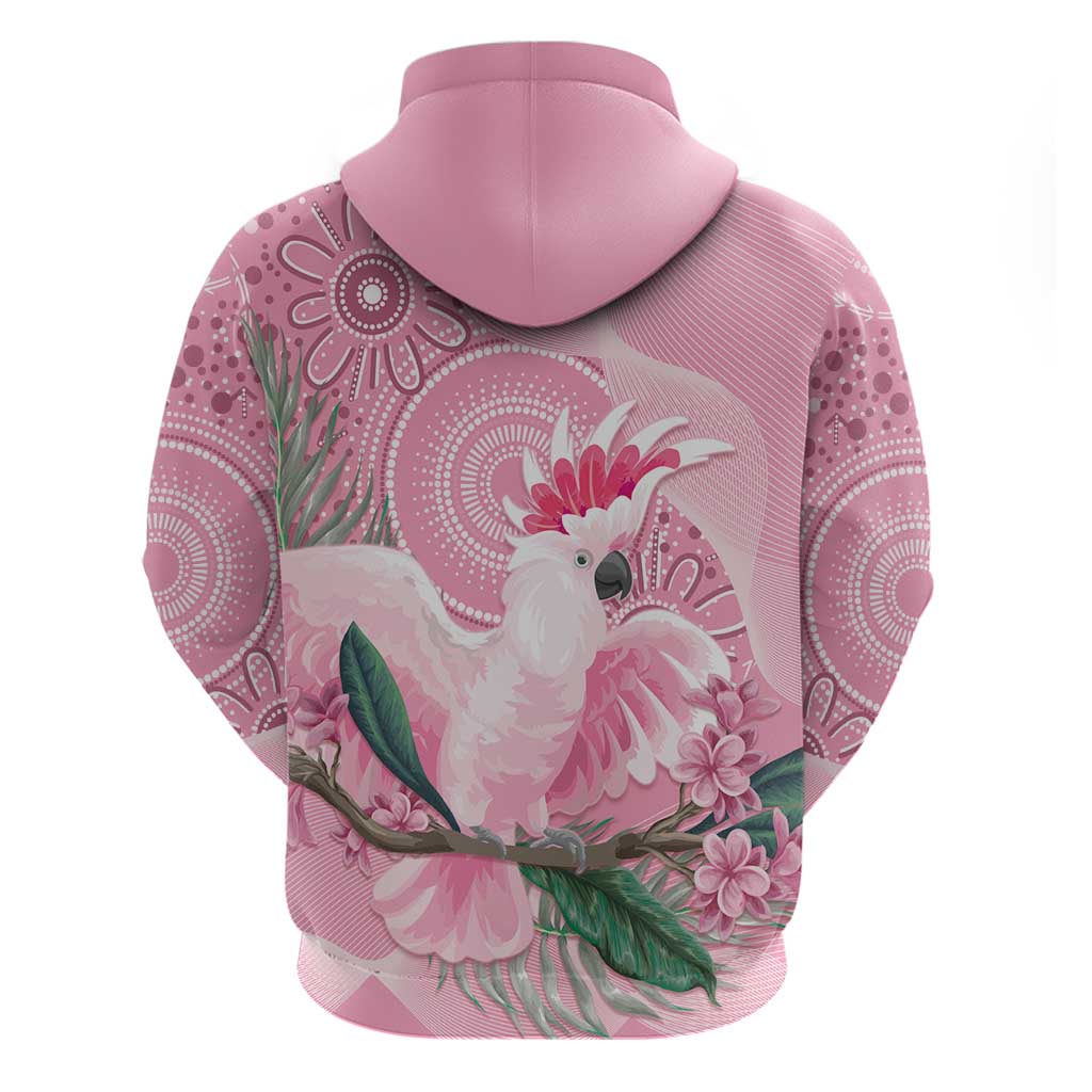 Pink Cockatoo Australia Hoodie Aussie Cacatua Leadbeateri - Aboriginal Art - Vibe Hoodie Shop