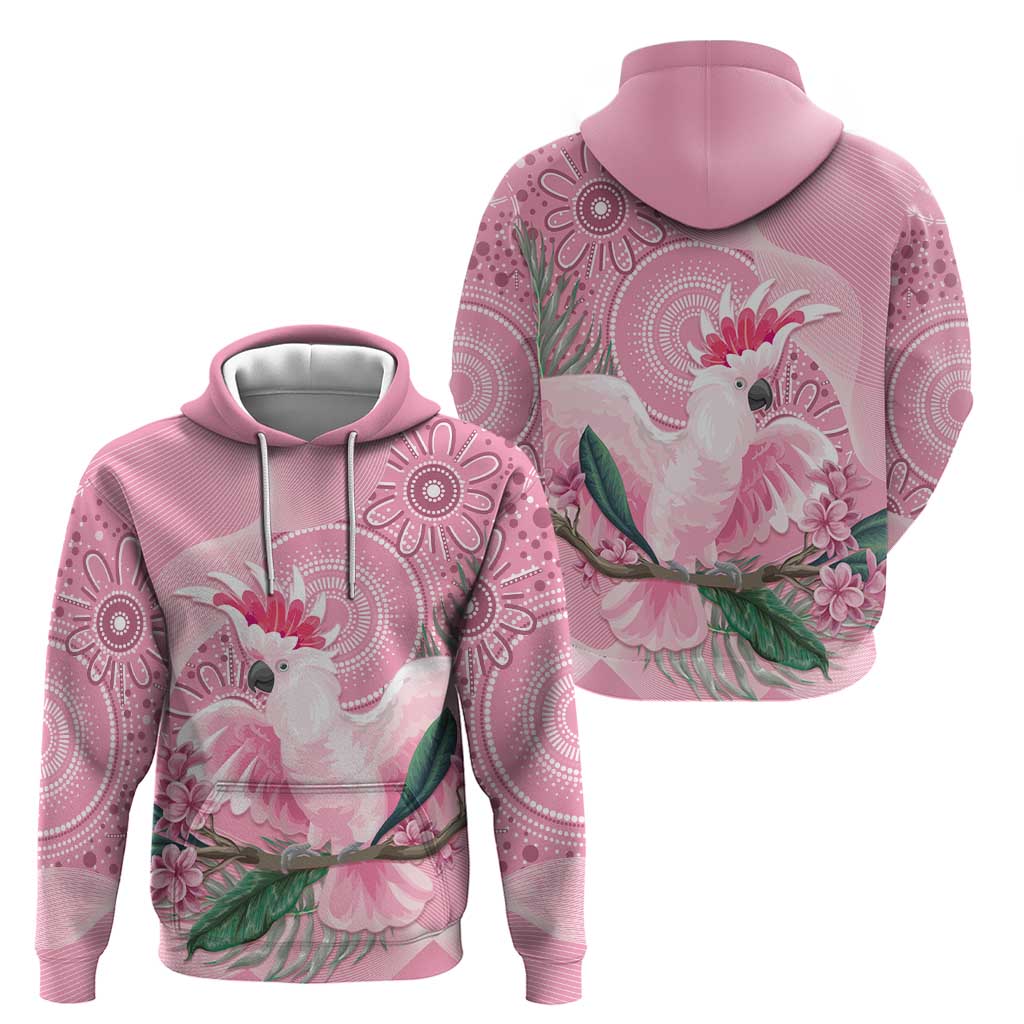Pink Cockatoo Australia Hoodie Aussie Cacatua Leadbeateri - Aboriginal Art - Vibe Hoodie Shop