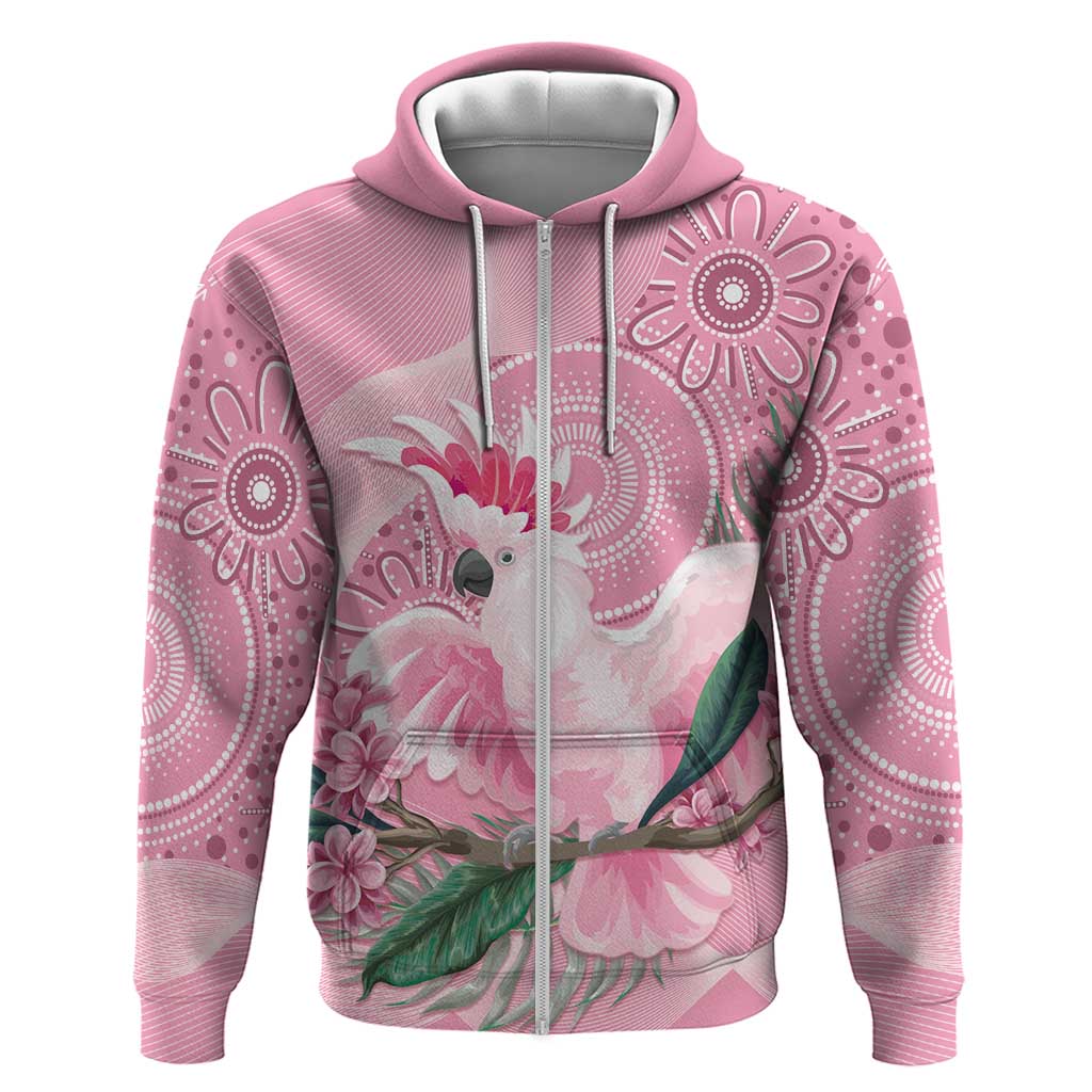 Pink Cockatoo Australia Hoodie Aussie Cacatua Leadbeateri - Aboriginal Art - Vibe Hoodie Shop