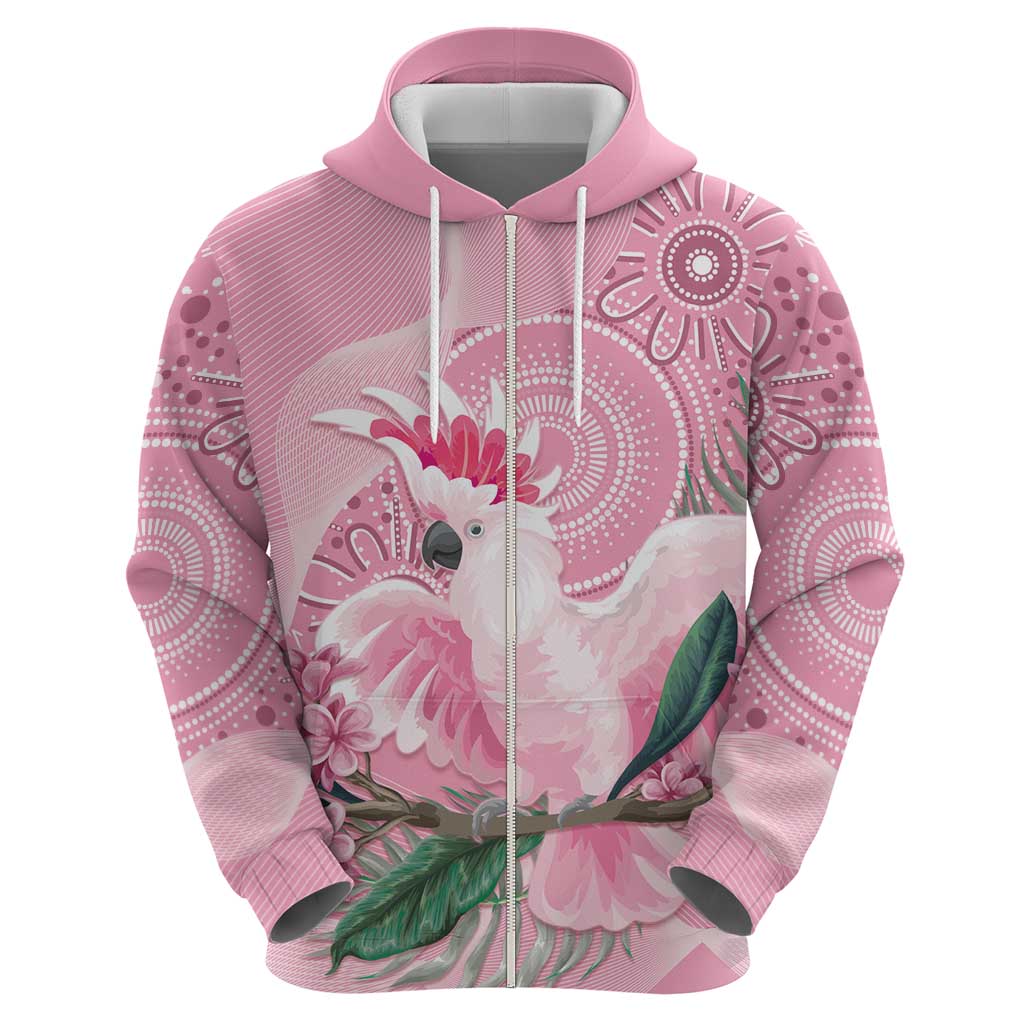 Pink Cockatoo Australia Hoodie Aussie Cacatua Leadbeateri - Aboriginal Art - Vibe Hoodie Shop