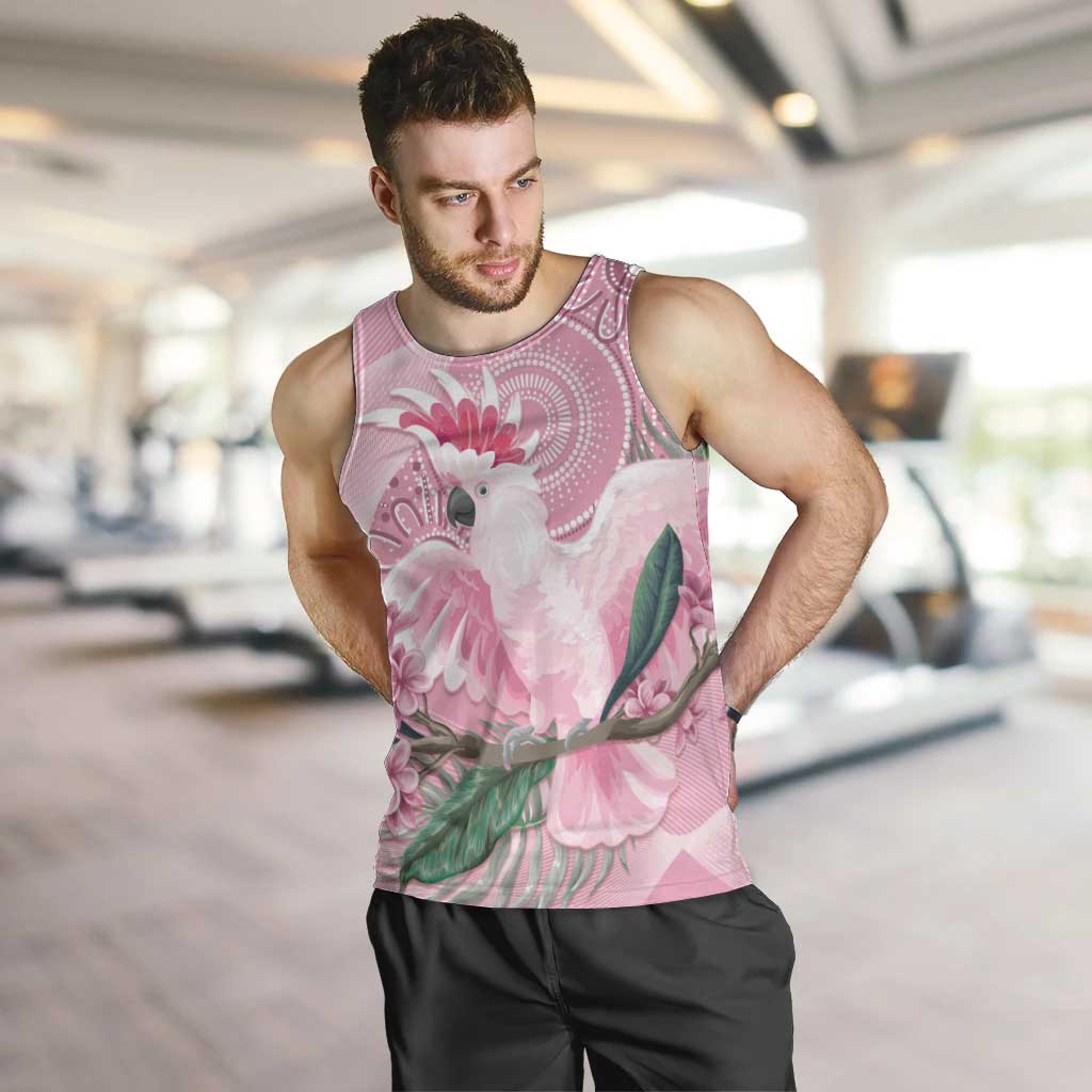 Pink Cockatoo Australia Men Tank Top Aussie Cacatua Leadbeateri - Aboriginal Art - Vibe Hoodie Shop