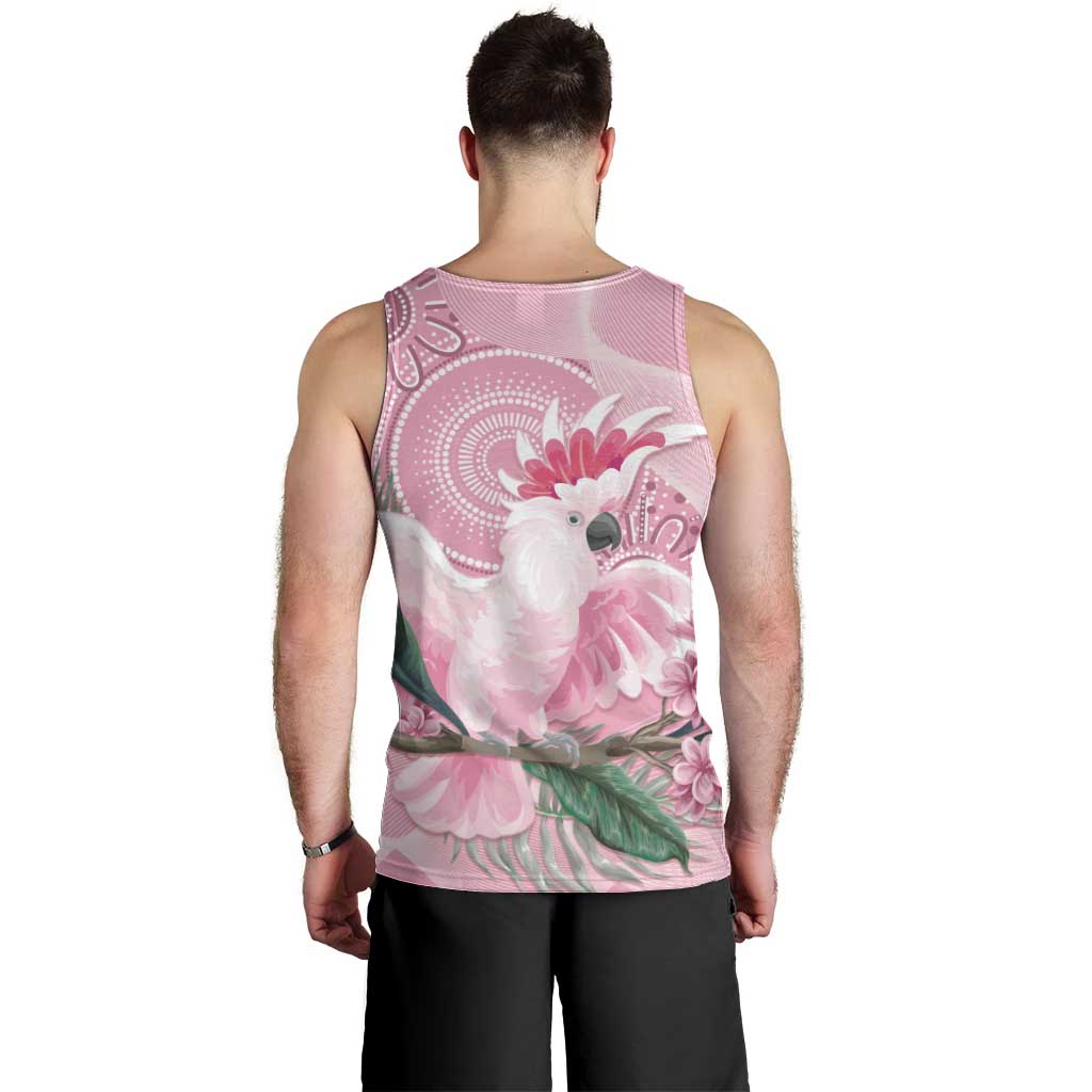 Pink Cockatoo Australia Men Tank Top Aussie Cacatua Leadbeateri - Aboriginal Art - Vibe Hoodie Shop