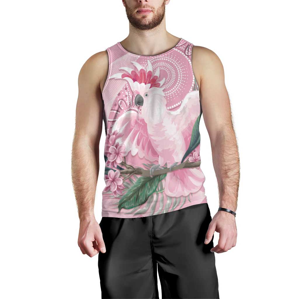 Pink Cockatoo Australia Men Tank Top Aussie Cacatua Leadbeateri - Aboriginal Art - Vibe Hoodie Shop