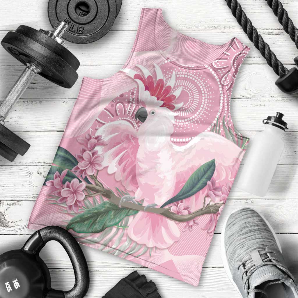 Pink Cockatoo Australia Men Tank Top Aussie Cacatua Leadbeateri - Aboriginal Art - Vibe Hoodie Shop