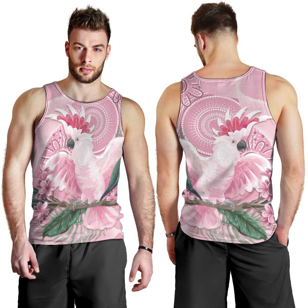 Pink Cockatoo Australia Men Tank Top Aussie Cacatua Leadbeateri - Aboriginal Art - Vibe Hoodie Shop