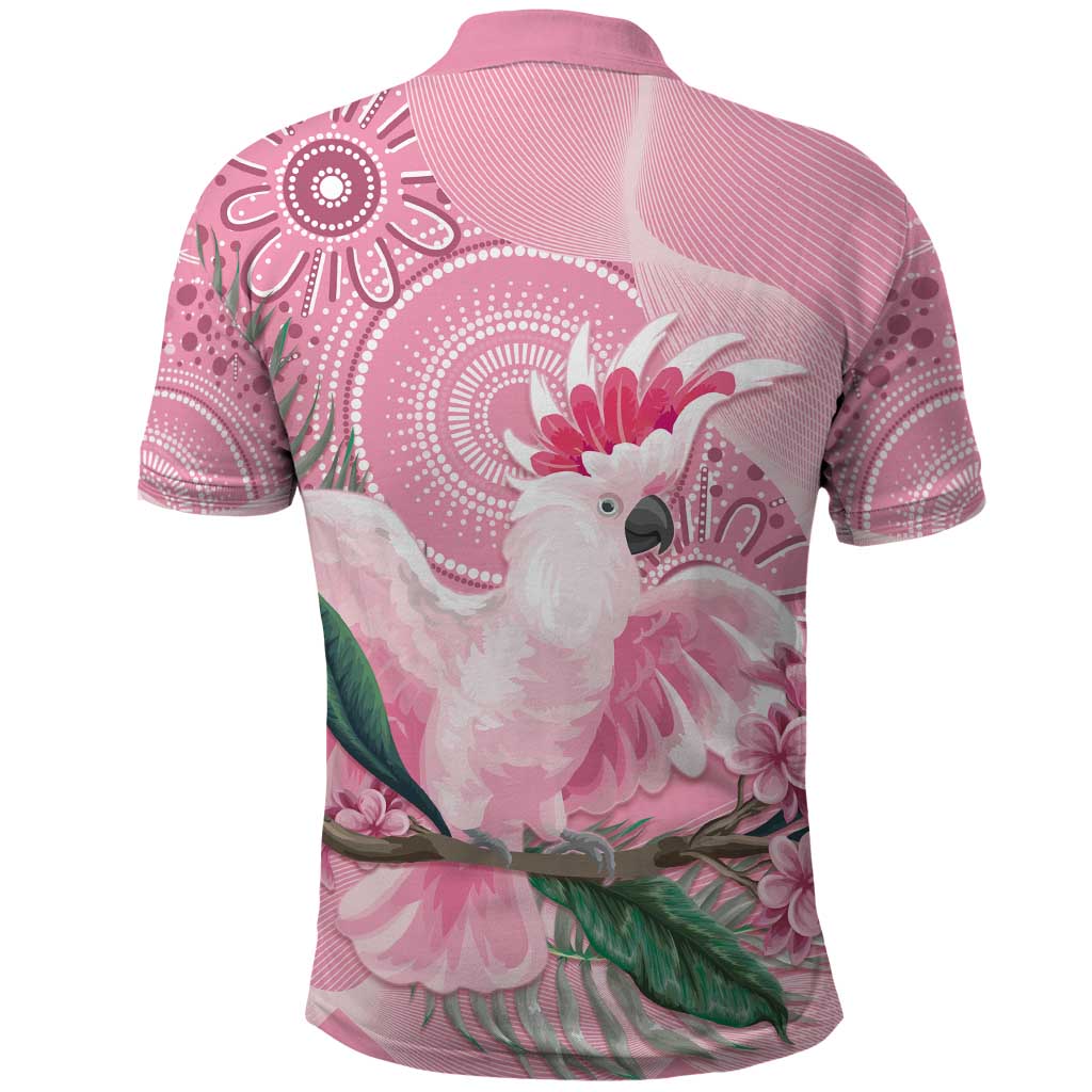Pink Cockatoo Australia Polo Shirt Aussie Cacatua Leadbeateri - Aboriginal Art - Vibe Hoodie Shop