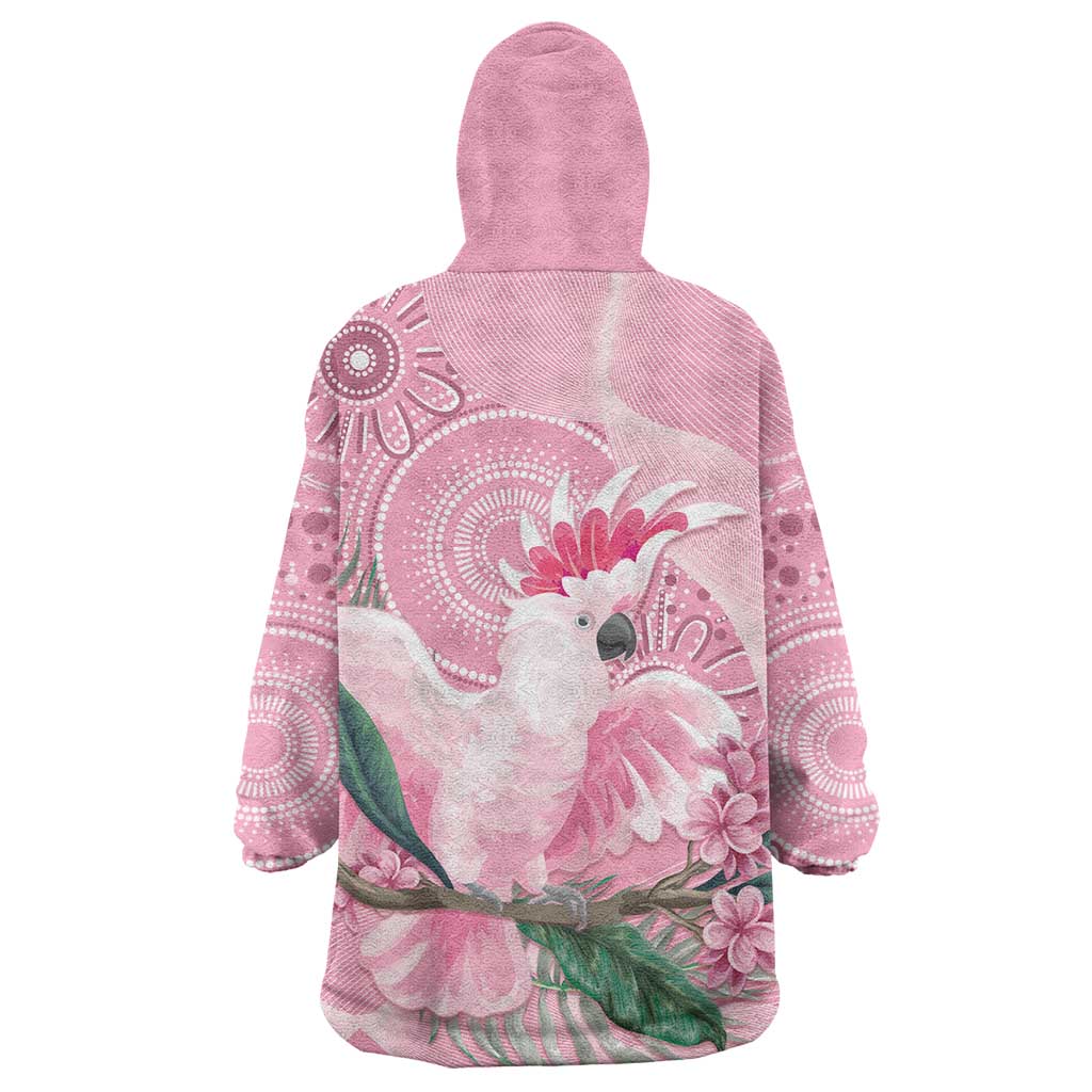 Pink Cockatoo Australia Wearable Blanket Hoodie Aussie Cacatua Leadbeateri - Aboriginal Art - Vibe Hoodie Shop