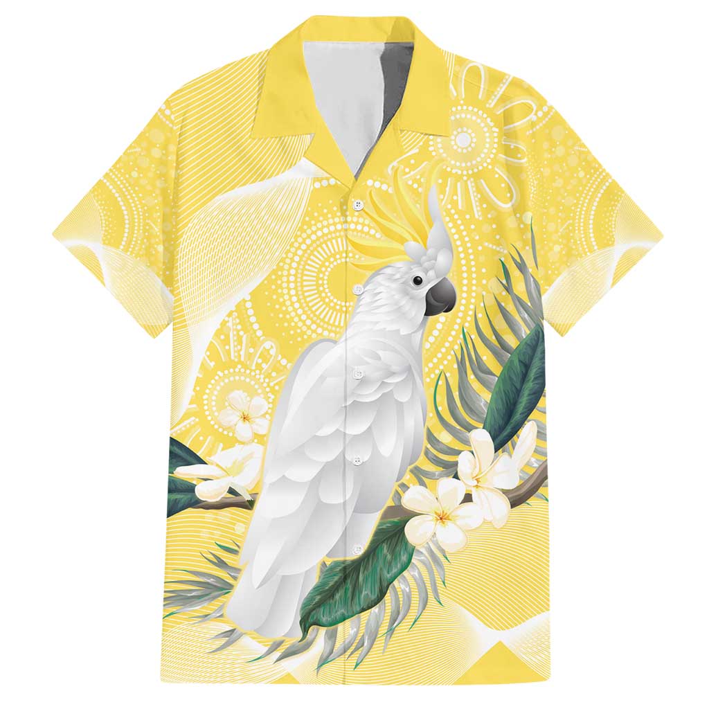 Australia Cacatua Galerita Hawaiian Shirt Sulphur-Crested Cockatoo - Aboriginal Art - Vibe Hoodie Shop