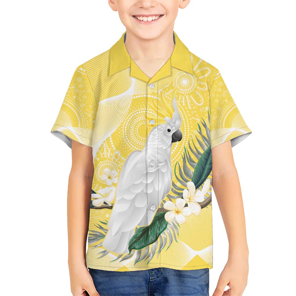 Australia Cacatua Galerita Hawaiian Shirt Sulphur-Crested Cockatoo - Aboriginal Art - Vibe Hoodie Shop