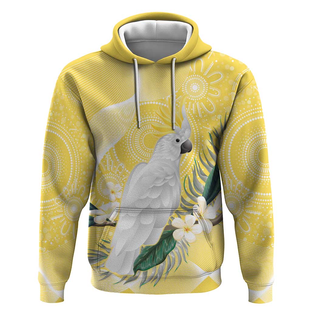 Australia Cacatua Galerita Hoodie Sulphur-Crested Cockatoo - Aboriginal Art - Vibe Hoodie Shop