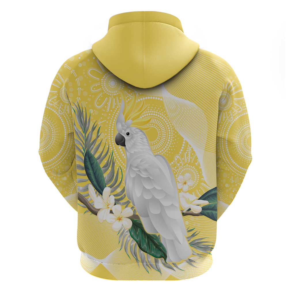 Australia Cacatua Galerita Hoodie Sulphur-Crested Cockatoo - Aboriginal Art - Vibe Hoodie Shop