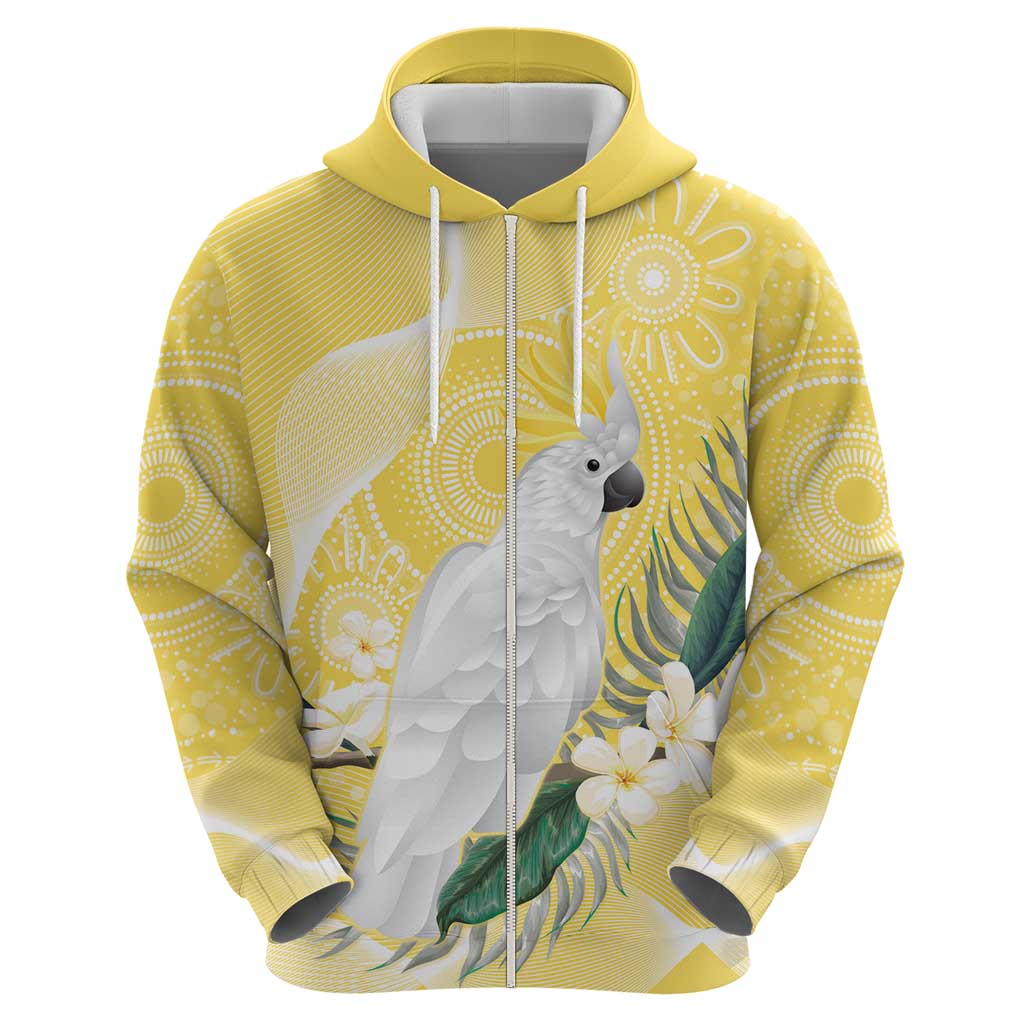 Australia Cacatua Galerita Hoodie Sulphur-Crested Cockatoo - Aboriginal Art - Vibe Hoodie Shop