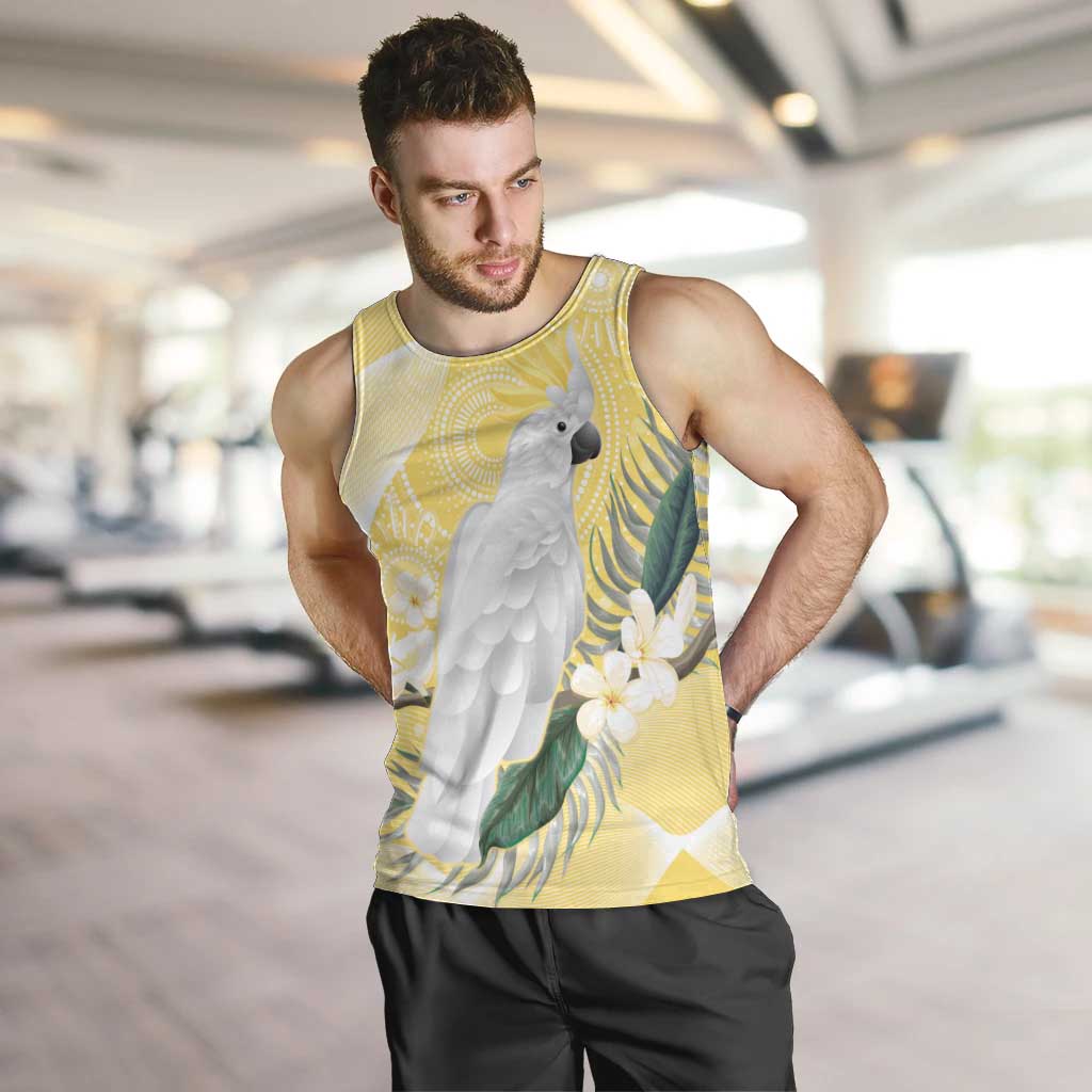 Australia Cacatua Galerita Men Tank Top Sulphur-Crested Cockatoo - Aboriginal Art - Vibe Hoodie Shop