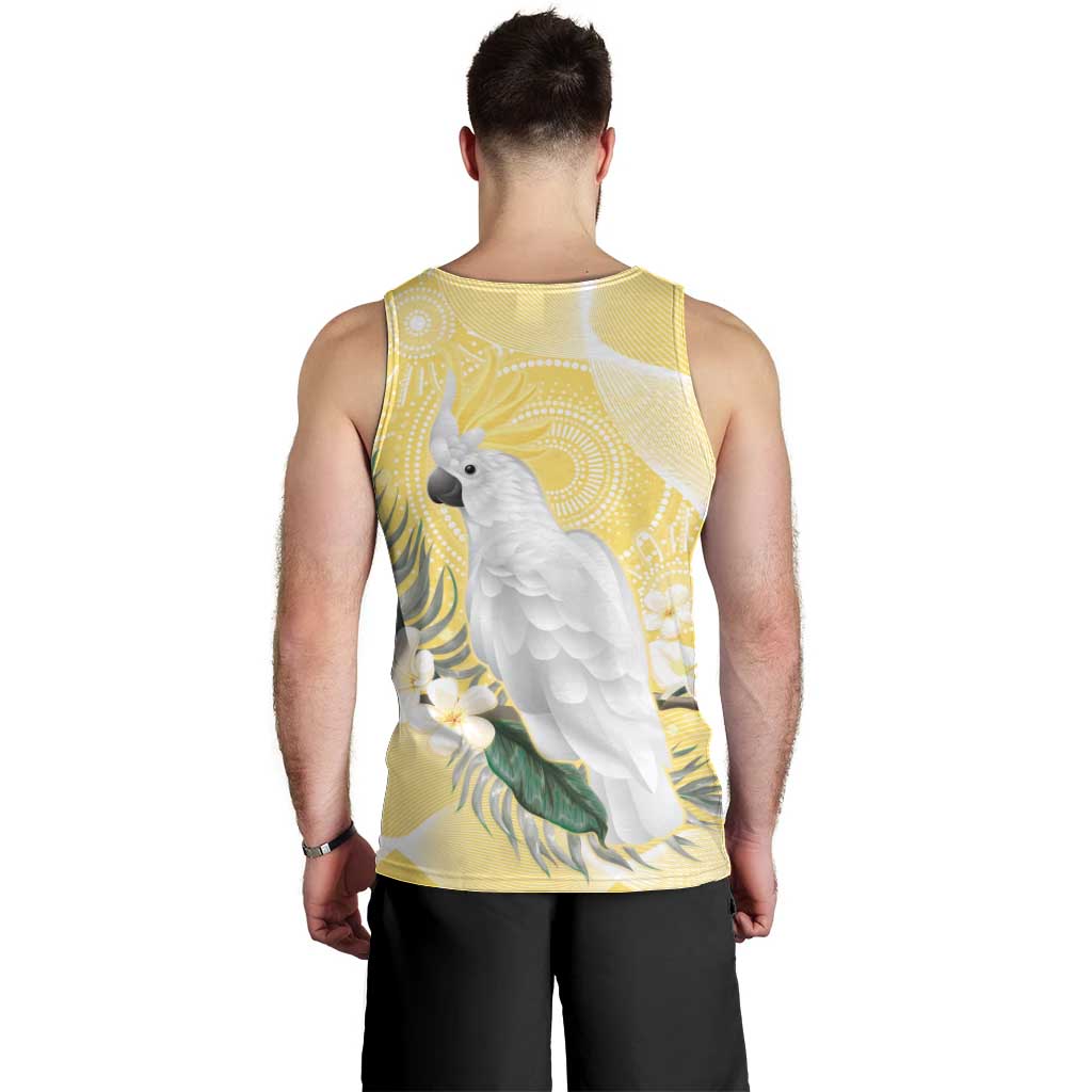 Australia Cacatua Galerita Men Tank Top Sulphur-Crested Cockatoo - Aboriginal Art - Vibe Hoodie Shop