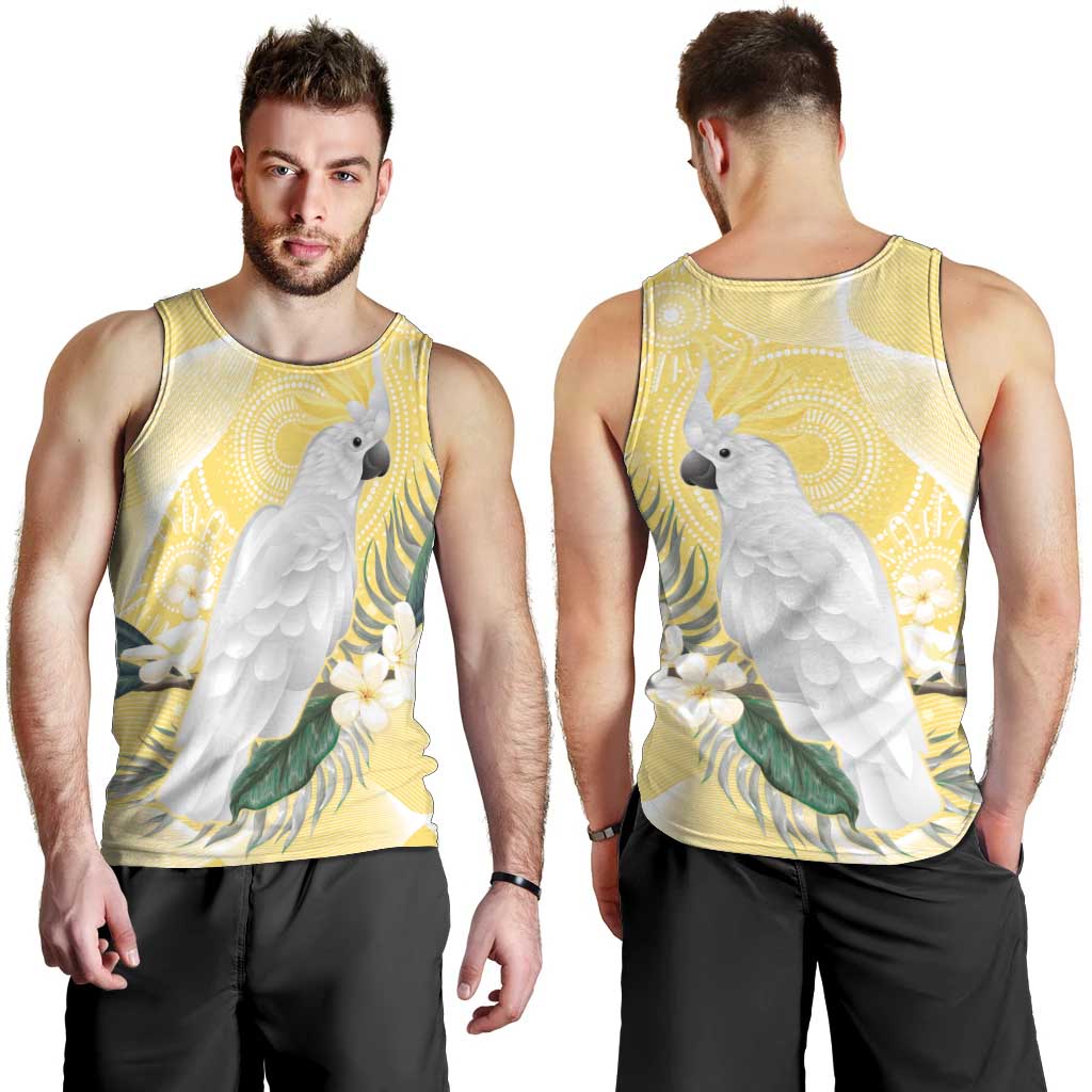 Australia Cacatua Galerita Men Tank Top Sulphur-Crested Cockatoo - Aboriginal Art - Vibe Hoodie Shop