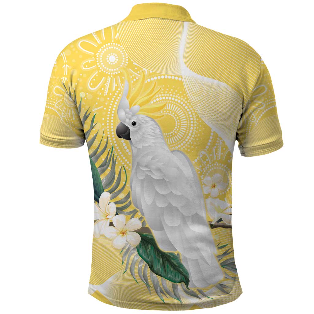 Australia Cacatua Galerita Polo Shirt Sulphur-Crested Cockatoo - Aboriginal Art - Vibe Hoodie Shop