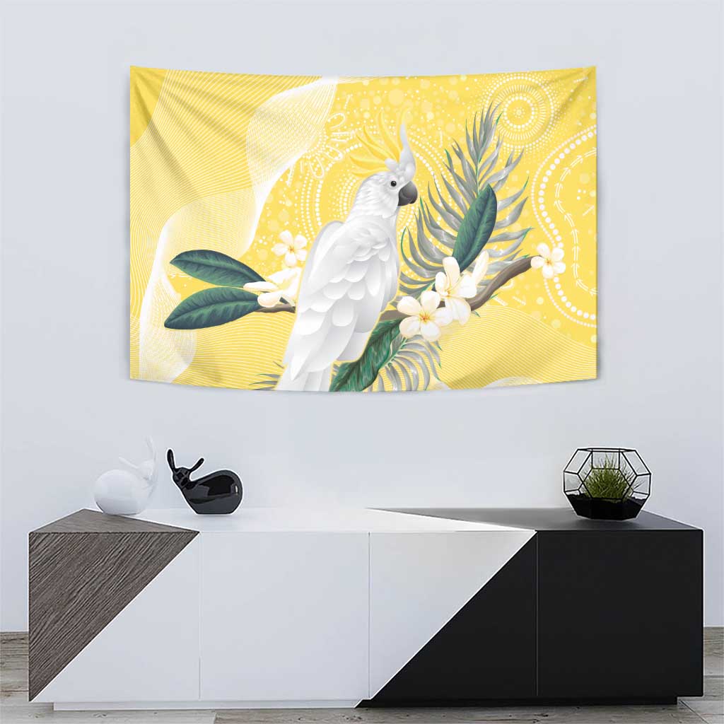 Australia Cacatua Galerita Tapestry Sulphur-Crested Cockatoo - Aboriginal Art - Vibe Hoodie Shop