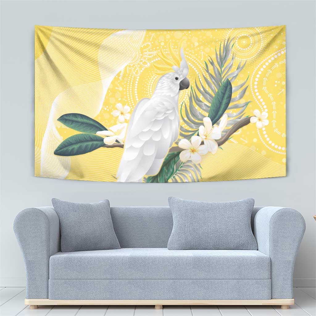 Australia Cacatua Galerita Tapestry Sulphur-Crested Cockatoo - Aboriginal Art - Vibe Hoodie Shop