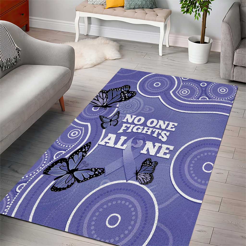 Australia Stomach Cancer Awareness Area Rug No One Fights Alone Aboriginal Art - Vibe Hoodie Shop