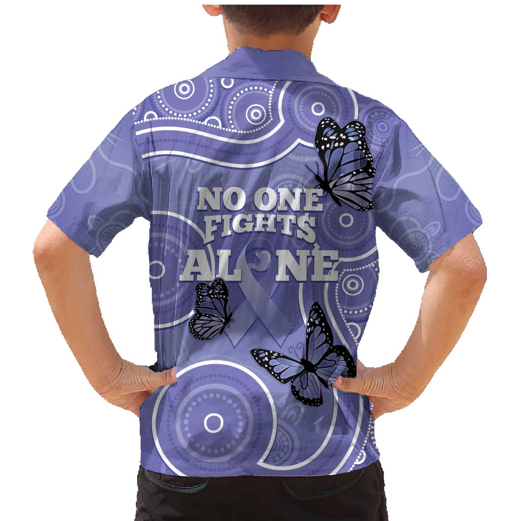 Australia Stomach Cancer Awareness Family Matching Mermaid Dress and Hawaiian Shirt No One Fights Alone Aboriginal Art