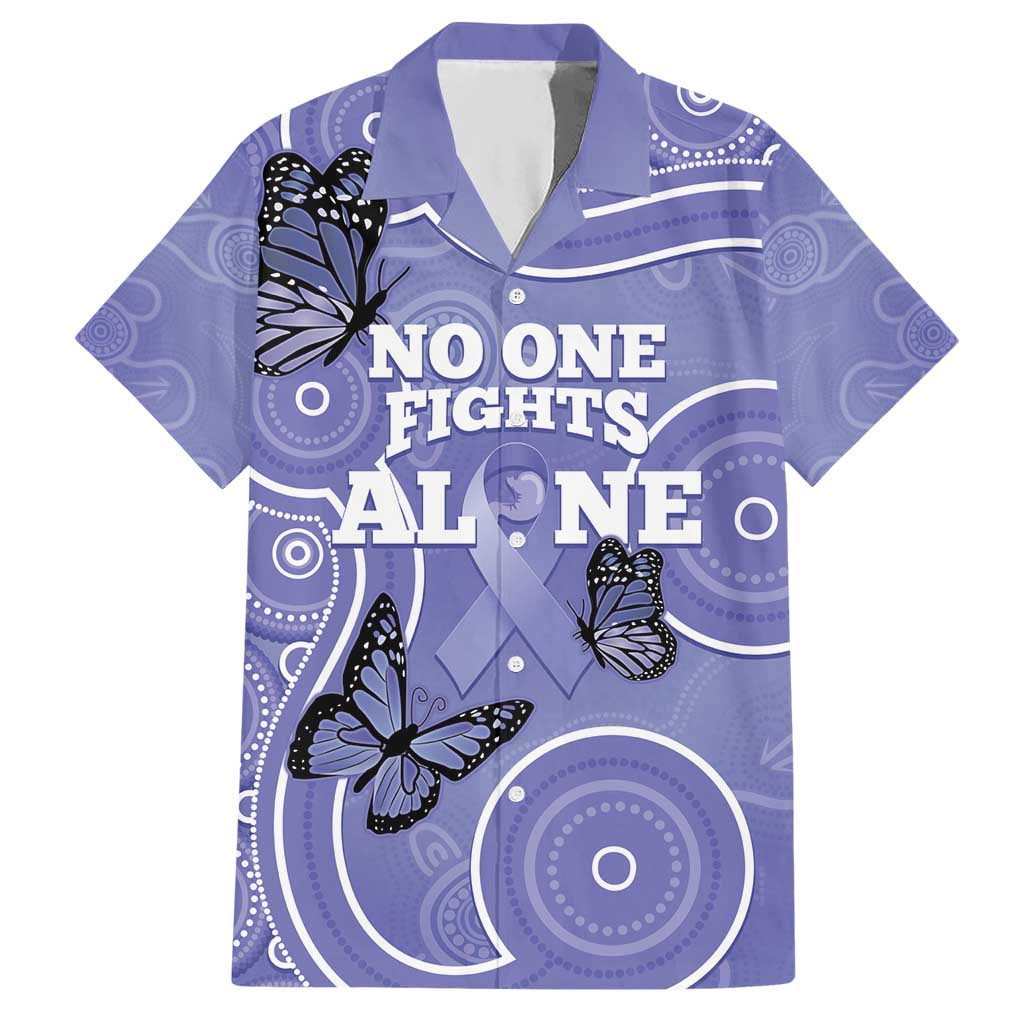 Australia Stomach Cancer Awareness Hawaiian Shirt No One Fights Alone Aboriginal Art - Vibe Hoodie Shop