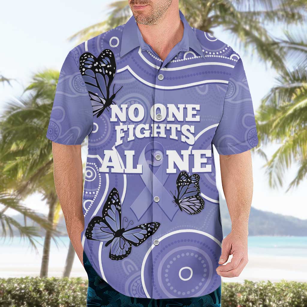 Australia Stomach Cancer Awareness Hawaiian Shirt No One Fights Alone Aboriginal Art - Vibe Hoodie Shop