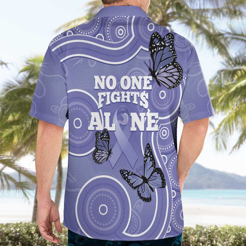 Australia Stomach Cancer Awareness Hawaiian Shirt No One Fights Alone Aboriginal Art - Vibe Hoodie Shop