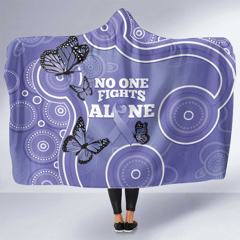 Australia Stomach Cancer Awareness Hooded Blanket No One Fights Alone Aboriginal Art