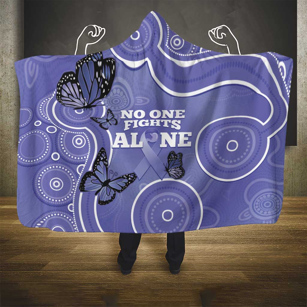 Australia Stomach Cancer Awareness Hooded Blanket No One Fights Alone Aboriginal Art