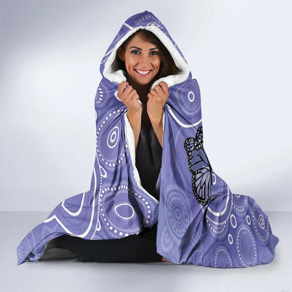 Australia Stomach Cancer Awareness Hooded Blanket No One Fights Alone Aboriginal Art