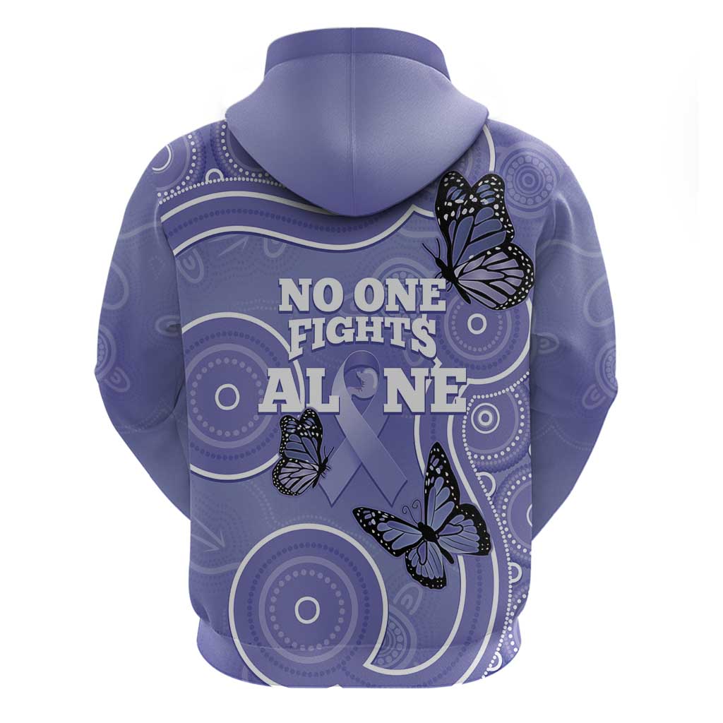 Australia Stomach Cancer Awareness Hoodie No One Fights Alone Aboriginal Art - Vibe Hoodie Shop