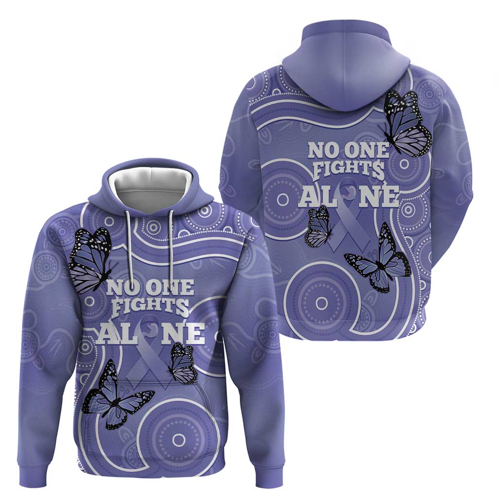 Australia Stomach Cancer Awareness Hoodie No One Fights Alone Aboriginal Art - Vibe Hoodie Shop