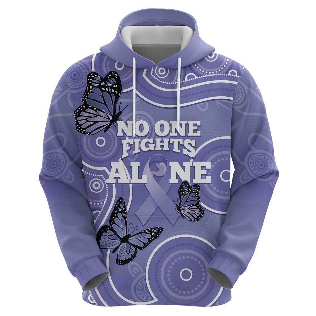 Australia Stomach Cancer Awareness Hoodie No One Fights Alone Aboriginal Art - Vibe Hoodie Shop