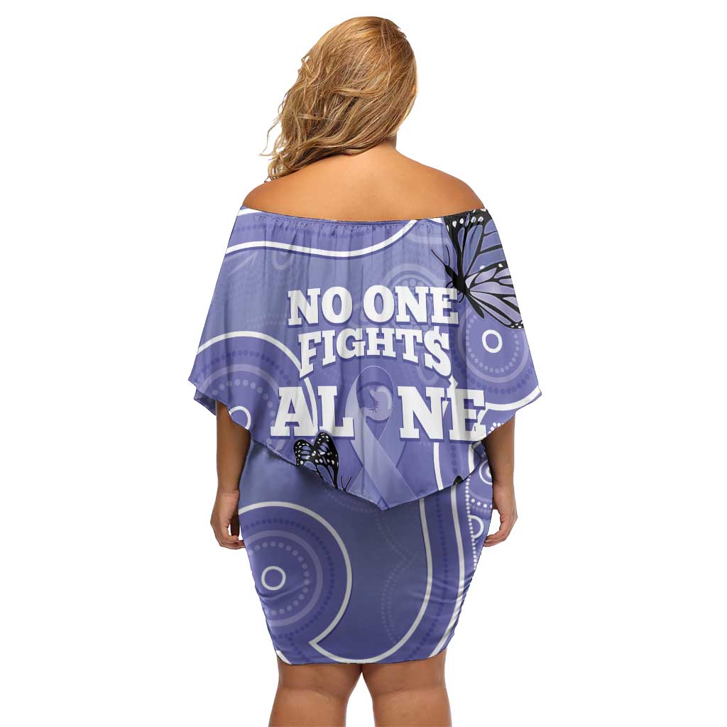 Australia Stomach Cancer Awareness Off Shoulder Short Dress No One Fights Alone Aboriginal Art