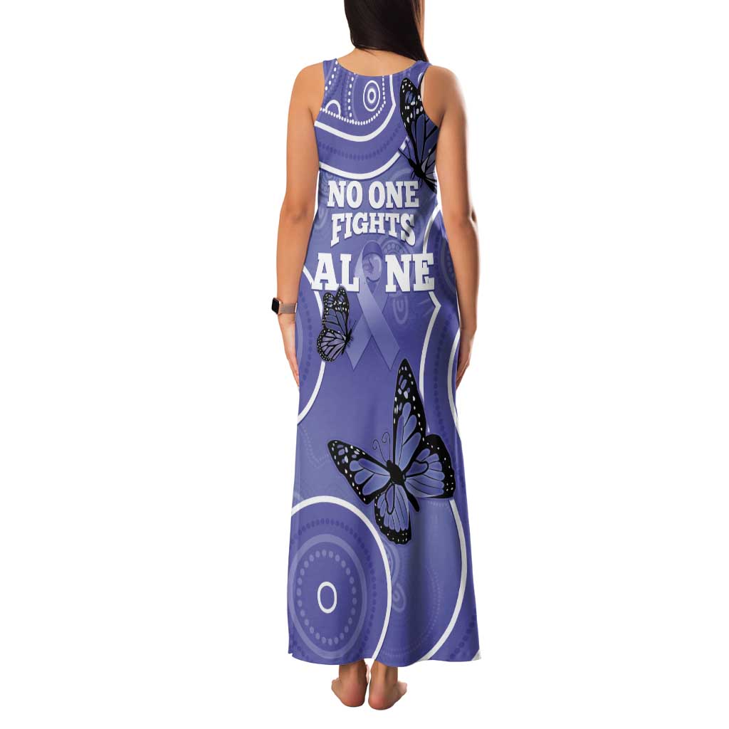 Australia Stomach Cancer Awareness Tank Maxi Dress No One Fights Alone Aboriginal Art