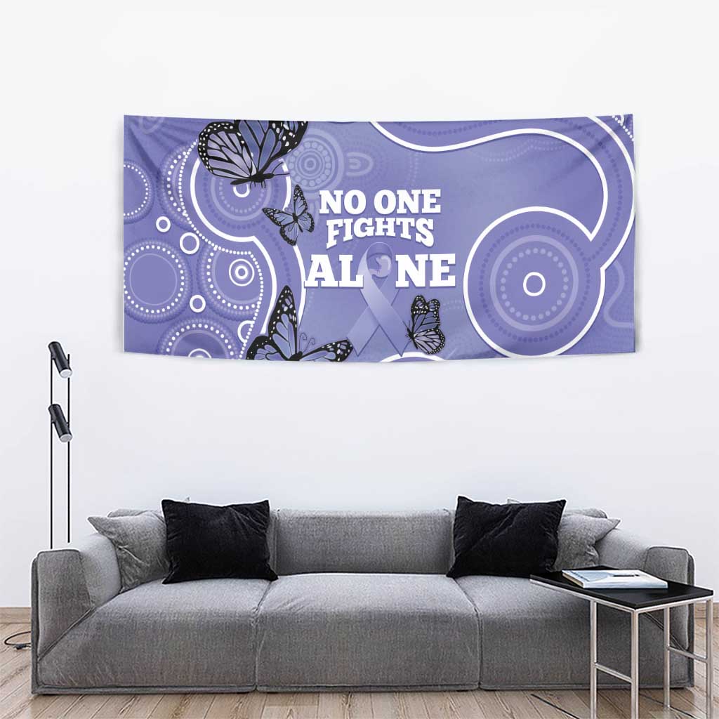 Australia Stomach Cancer Awareness Tapestry No One Fights Alone Aboriginal Art - Vibe Hoodie Shop