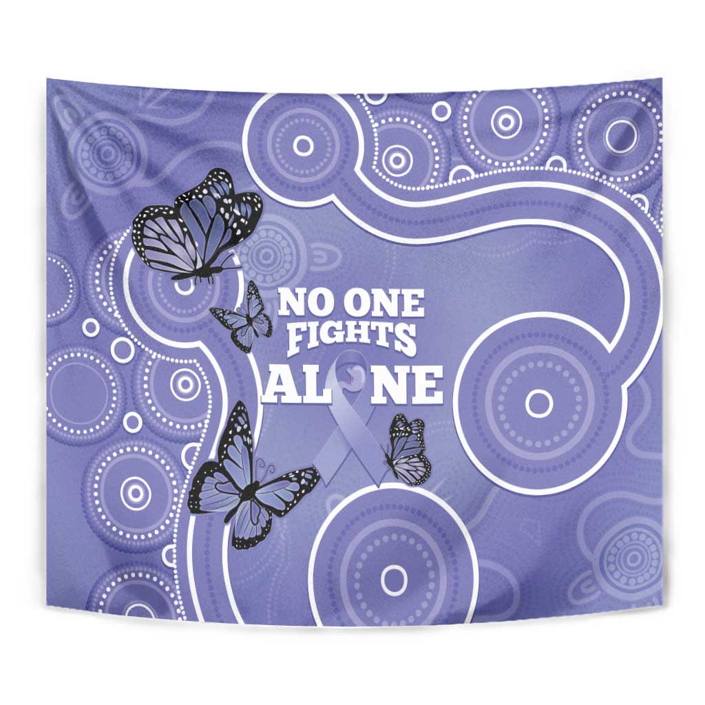 Australia Stomach Cancer Awareness Tapestry No One Fights Alone Aboriginal Art - Vibe Hoodie Shop