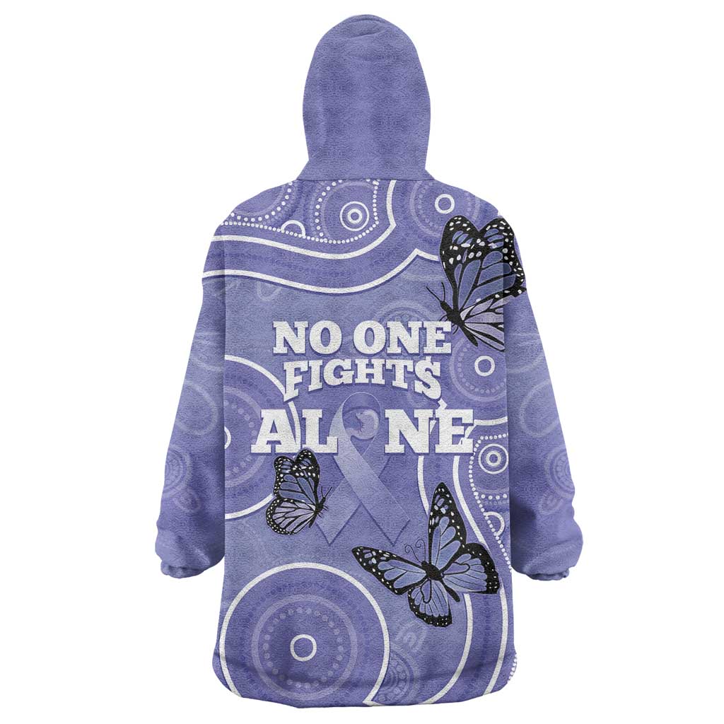 Australia Stomach Cancer Awareness Wearable Blanket Hoodie No One Fights Alone Aboriginal Art - Vibe Hoodie Shop