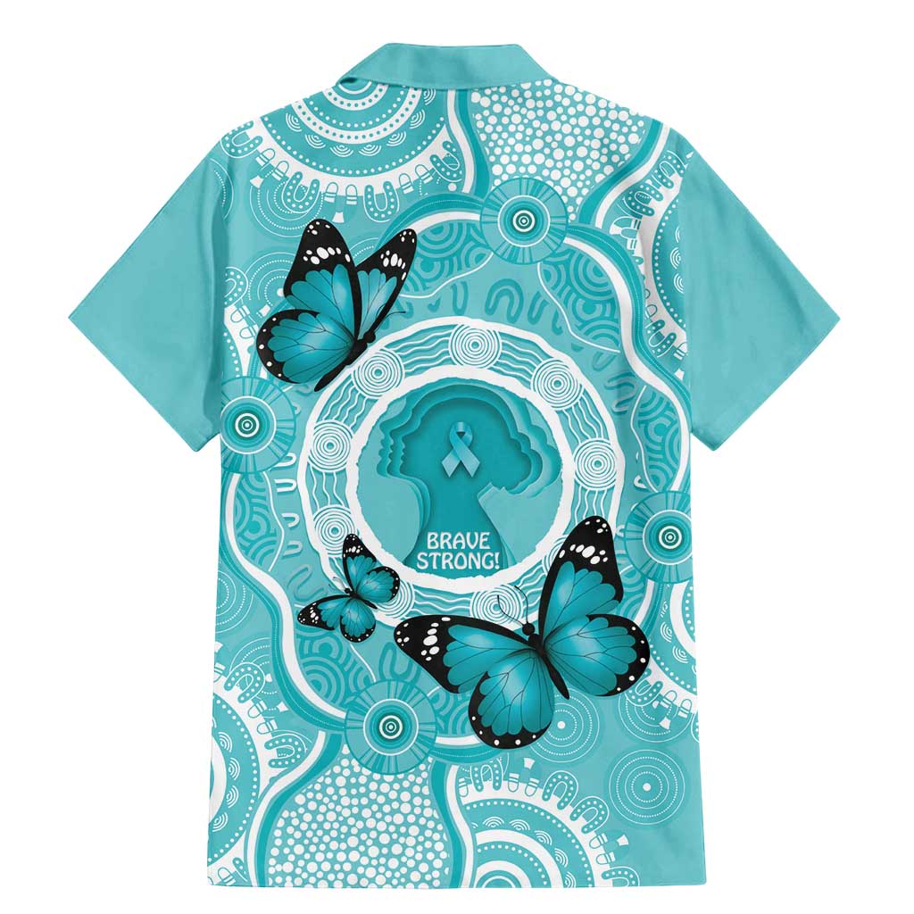 Australia Cervical Cancer Awareness Month Family Matching Mermaid Dress and Hawaiian Shirt Brave Strong Butterfly Aboriginal Art