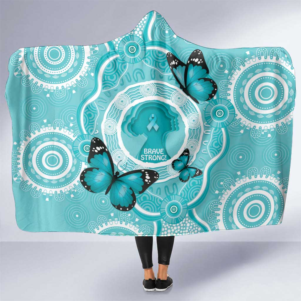 Australia Cervical Cancer Awareness Month Hooded Blanket Brave Strong Butterfly Aboriginal Art