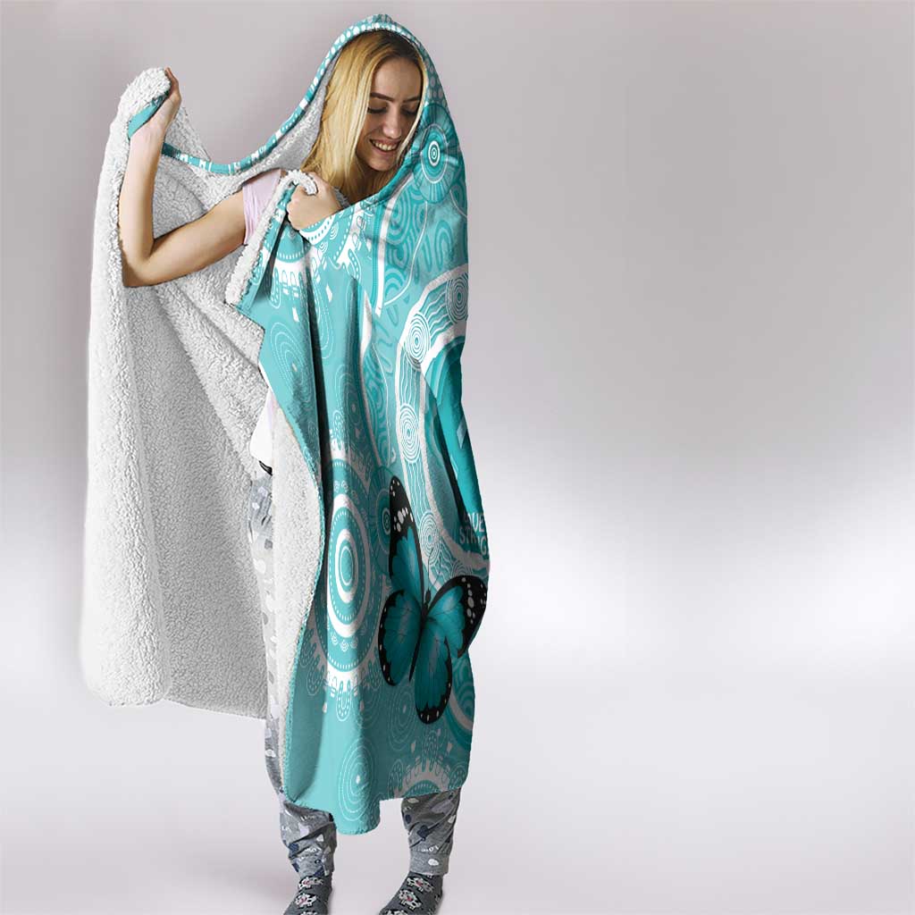 Australia Cervical Cancer Awareness Month Hooded Blanket Brave Strong Butterfly Aboriginal Art